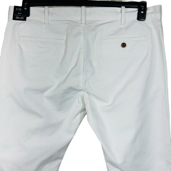 J. Crew Mens SZ 38x32 Flex Slim Pants Zip-Fly Slash Pockets Straight Leg White - Picture 4 of 9